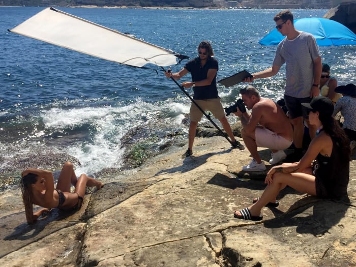 Ben Watts shooting Behind the Scenes in Malta, 2016 for SI Swimsuit.